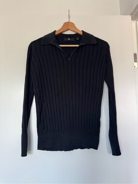 Uniqlo J+ Ribbed Long Sleeve Polo Sweater